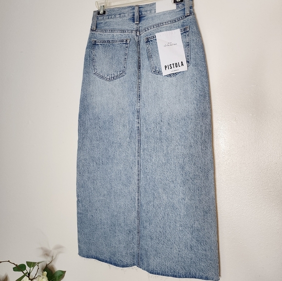 NEW Pistola Anthropologie Revolve Alice Midi Skirt Denim Summer Bohemian Luxury - Picture 7 of 14